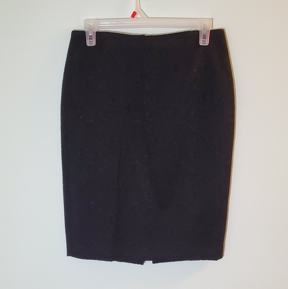 Tahari Floral Patterned Black Janet Skirt - Picture 8 of 10